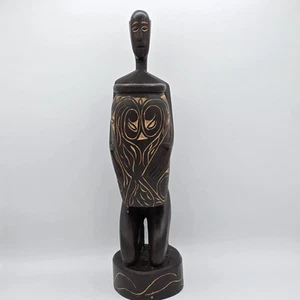 Vintage African Tribal Art Hand Carved Wood Figure 17" - Picture 1 of 16