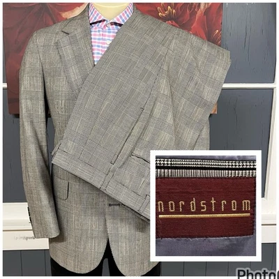 Vintage Nordstrom Suit Mens 40R Wool Pleated Cuffed Pants 33x29 Relaxed Straight - Image 1 of 4