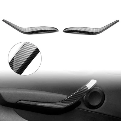 Fit BMW X1 E84 2010-2016 11 Carbon Inner Door Card Panel Handle Pull Trim Cover - Image 1 of 4