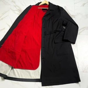 PAPAS Nyron balmacaan coat Black liner belt FROM JAPAN MENS - Picture 1 of 24