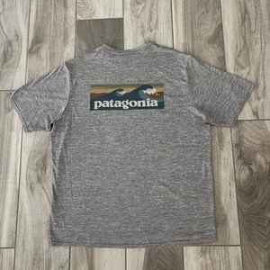 Camisa Patagonia Para Hombre Capilene Genial Gráfica Diaria Aguas En Gris Talla Grande - Imagen 1 de 11