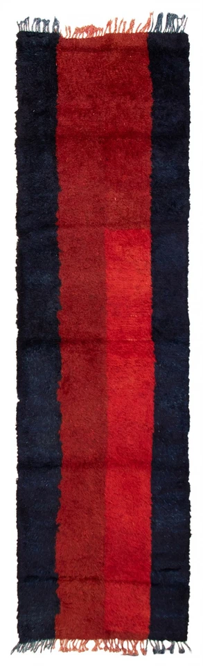 3'4" x 13'1" Vintage Hand-knotted Runner Rug Traditional Oriental Wool Carpet - Image 1 of 4