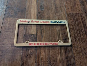 Vintage Valley River Dodge Subaru Eugene Oregon Plastic License Plate Frame - Picture 1 of 2