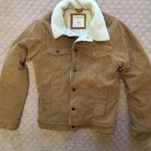 Denim & Flower Ricky Singh Mens Small Tan Corduroy Sherpa Trucker Jacket Coat - Picture 1 of 8