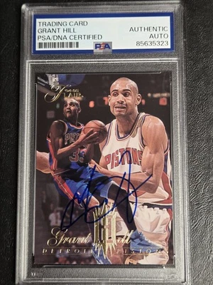 Grant Hill PSA DNA Signed 1994-95 Flair RC #213 Pistons HOF Auto Rookie Card - Image 1 of 2