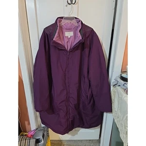 Woman Within lila Damenjacke mit Kapuze und Reißverschluss Größe 3X, 3 in 1 Übergröße - Bild 1 von 13
