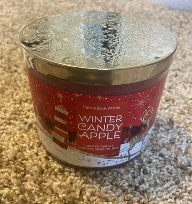 BATH & BODY WORKS WINTER CANDY APPLE 3-WICK SCENTED CANDLE 14.5 OZ - Image 1 of 3