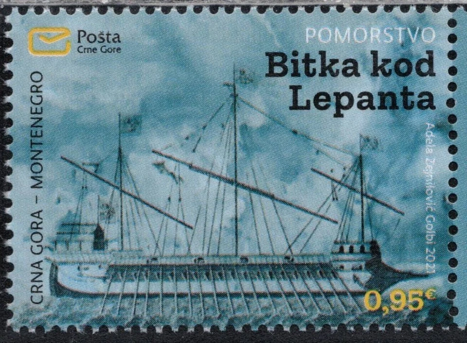 2024 Montenegro Batalla de Lepanto 1571 Barco de Guerra MNH Foto 1 de 1