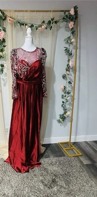 Faeriesty Red Ball Gown With Silver Sequins Size: 1XL - Image 1 of 2