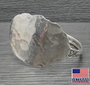 Brazalete martillado cuchara lunt hecha a mano de plata esterlina vintage 7 pulgadas - Imagen 1 de 15