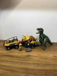 Vintage Playmobil Jurassic Park Set Jeep, T Rex ,Figures etc - Picture 1 of 10