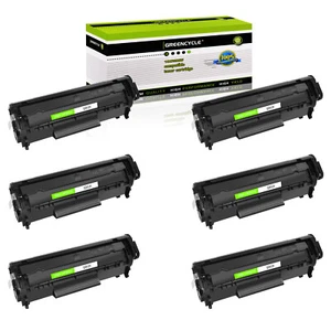 6 Pack Black Q2612X 12X Toner fits for HP LaserJet 1018 1020 1022 1022N 1022nw - Photo 1/24
