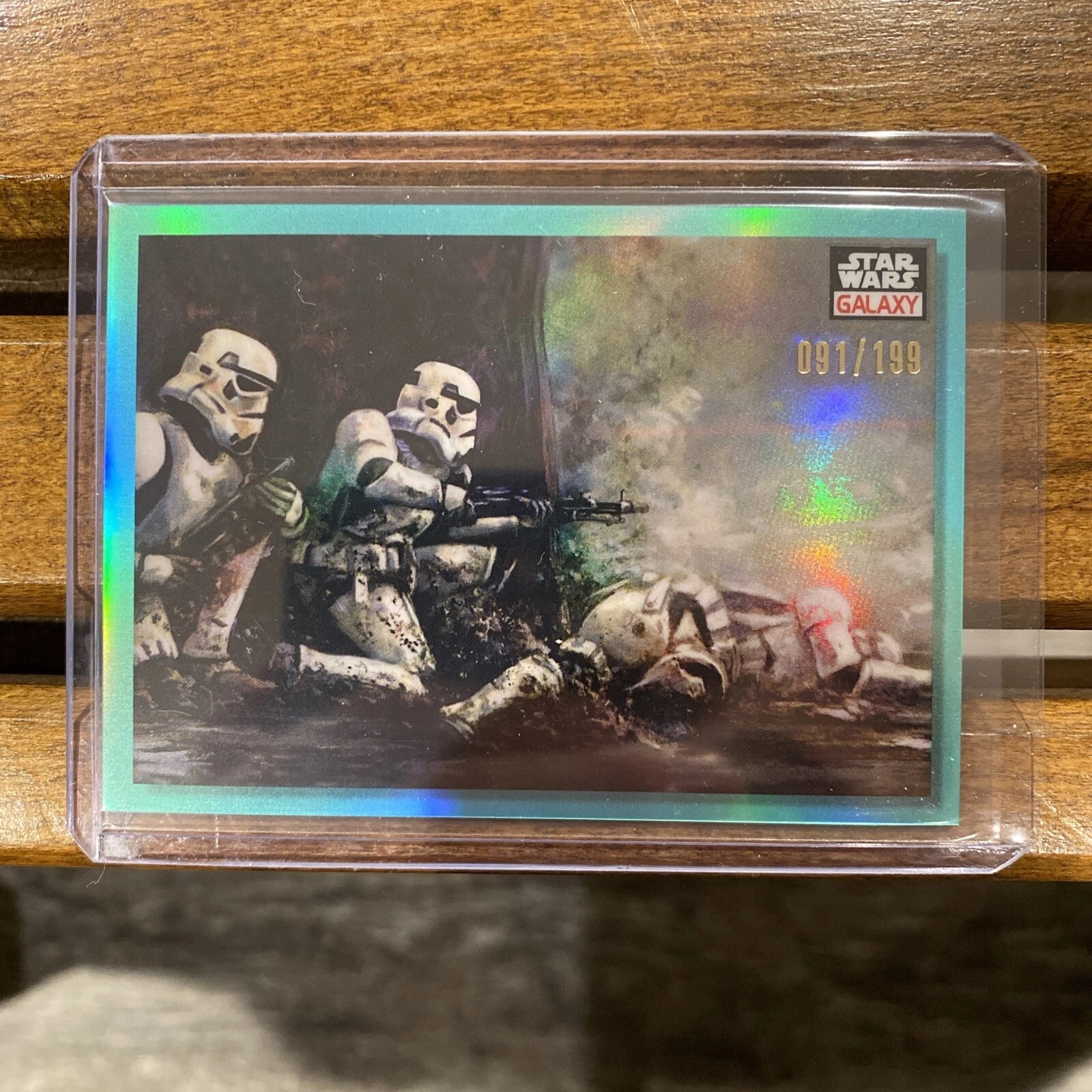 2023 Topps Chrome Star Wars Galaxy #94 Pinned Down Aqua Refractor 91/199