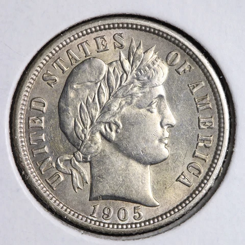 1905 Barber Silver Dime GEM BU *UNCIRCULATED* MS E188 QBM Cover