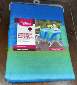 Better Homes and Gardens Cool Stripe 70” Round Tablecloth NEW UV Resistant - Picture 1 of 2
