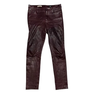 AG ADRIANO GOLDSCHMIED Genuine LAMB LEATHER Skinny Casual Pants Womens Medium - Picture 1 of 7