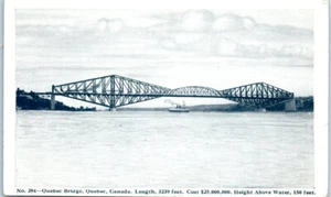 QUEBEC BRIDGE Canada boat - Postcard - Imagen 1 de 2