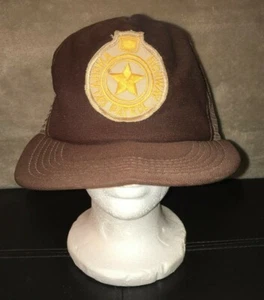 Vintage Oklahoma Highway Patrol Brown Snapback Trucker Hat Police USA Issues - Picture 1 of 8
