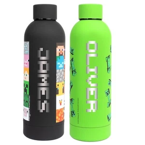 Minecraft personalisierte Edelstahl Wasserflaschen für Kinder 700ml graviertes GIF - Bild 1 von 16