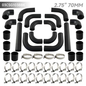 12PCS 70mm Universal Turbo Ladeluftkühler Rohrleitungen+Silikonschlauch Kit - Picture 1 of 10