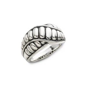 LAGOS Chi Chi Fluted Crossover Ring in Sterling Silver Size 7 - Picture 1 of 2