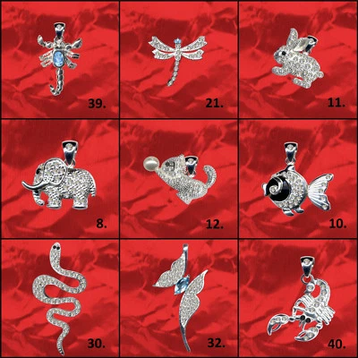 Anhänger 925 Silber Katze Elefant Fisch Skorpion Schlange Schmetterling Hase - Bild 1 von 4