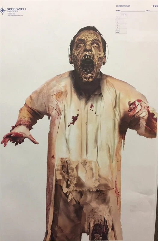 (Paquete de 25) Zombie Man Targets, 23" x 35", Foto a todo color-situacional Foto 1 de 1