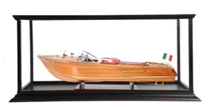 Large Riva Aquarama Speed Boat Wood Model 35" Italian Runabout w/ Display Case - Picture 1 of 10
