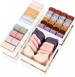 Underwear Sock Drawer Organizer Dividers 8 Set, Foldable Dresser Closet Organize - Picture 1 of 8