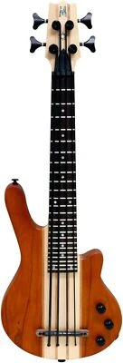 NEW Mahalo MEB1PRO TBR 4-String Electric Ukulele Bass Transparent Brown/Natural - Image 1 of 4