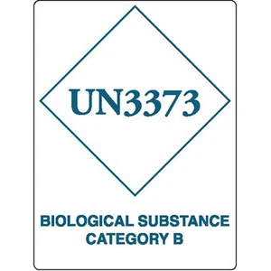 UN3373 Biological Substance Category B Labels 250 pk - Picture 1 of 1