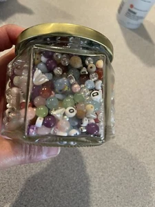 Jar Of Modern Beads / small Mixed Materials Faux Pearls - Picture 1 of 8