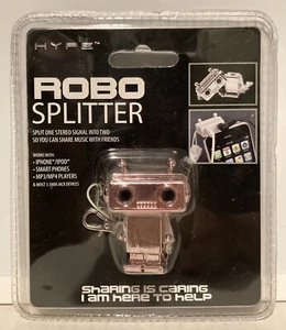 Hype Robo Splitter Dual 3.5mm Audio Jack Splitter PINK Robot Backpack Dangler - Picture 1 of 3