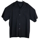 Tommy Bahama Men's Silk Hawaiian Camp Shirt Size Large Solid Black
