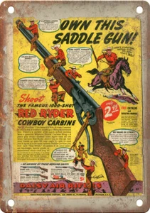 Red Ryder BB Gun Vintage Comic Ad 12" x 9" Reproduction Metal Sign J761 - Picture 1 of 1