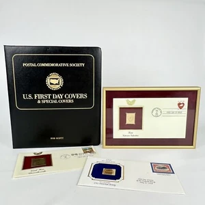 Postal Commemorative Society Binder 60 First Day Covers 3 Gold Stamp Replicas - Picture 1 of 11