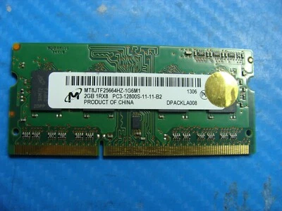 MacBook A1278 Micron 2GB SO-DIMM Memory RAM PC3-12800S MT8JTF25664HZ-1G6M1 - Image 1 of 2