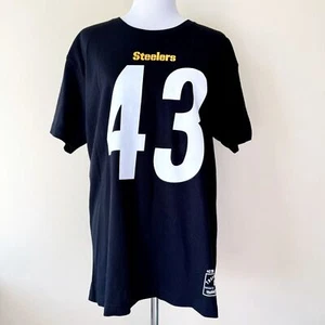 Mitchell & Ness Pittsburgh Steelers Jersey T-Shirt Mens Large Troy Polamalu NFL - Picture 1 of 6
