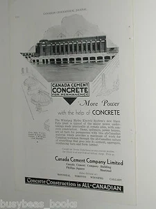 1932 Canada Cement Co. ad, Winnipeg Hydro Slave Falls - Bild 1 von 2
