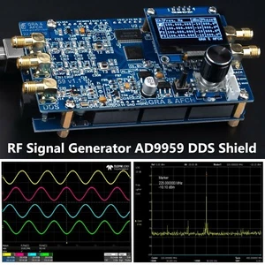 Generador de señal de RF escudo DDS AD9959 4 CANALES sincronización 225 MHz @600 MHz reloj central TCXO - Imagen 1 de 8