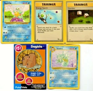 Lote de 6 Tarjetas Intercambiantes Entrenadores Seadra Jugador Búsqueda de Energía Squirtle Dugtrio - Imagen 1 de 5