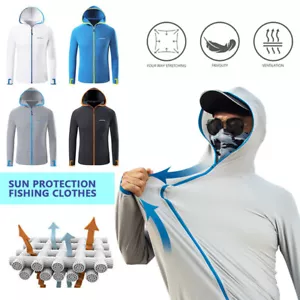 Herren Upf 50+ Uv-Schutzjacke Kapuzen-T-Shirt Langarm-Angeloberteile Ρ æ % - Bild 1 von 16