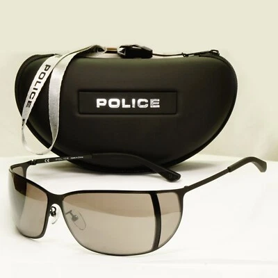 Gafas de sol Police ventana lateral negras marrones envolventes diseñador para hombre SPL 533G COL 531X Foto 1 de 4