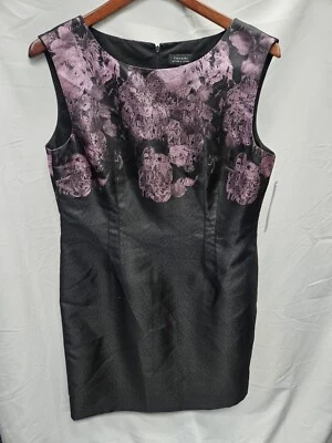 Women's Tahari Jacquard Sheath Dress Size 10, Black/Purple New With Tags - Image 1 of 4