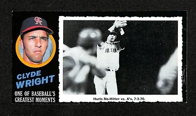 1971 Topps Greatest Moments #18 Clyde Wright No Hit California Angels VG-EX 7365 - Image 1 of 3