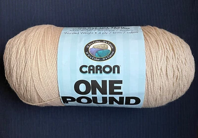 Caron ONE POUND Yarn Beige LACE #585, 16 oz. - Image 1 of 4