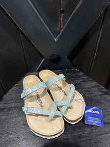 Birkenstock Birko Flor MAYARI Piedras Metálicas Aqua Mujer Talla 7US/38EUR - NUEVO EN CAJA - Imagen 1 de 8