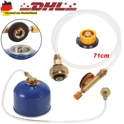 Gastank Adapter Schlauch Set Anschluss Gaskartusche BBQ Campingkocher Adapter - Bild 1 von 4