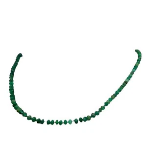 Emerald Graduated 3 to 4mm Rondelle Necklace | 23" Long | 37 tcw | Green | - Picture 1 of 12