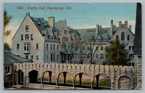 Postkarte Grafton Hall Fond Du Lac Wisconsin verschickt 1912 Episcopal Church School - Bild 1 von 2